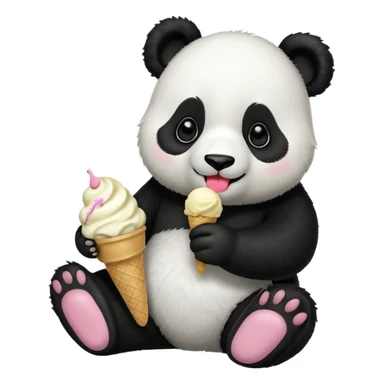 panda eating desert sticker