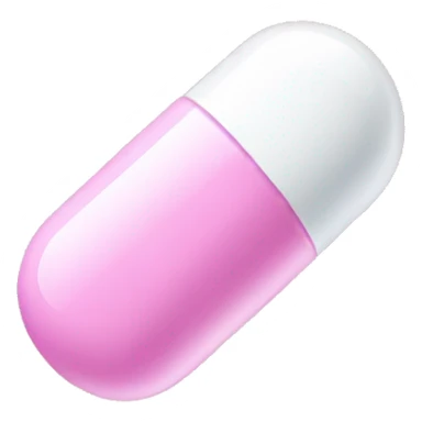Pink and white capsule pill sticker