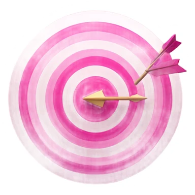 a pink target with an arrow in the middle of it sticker