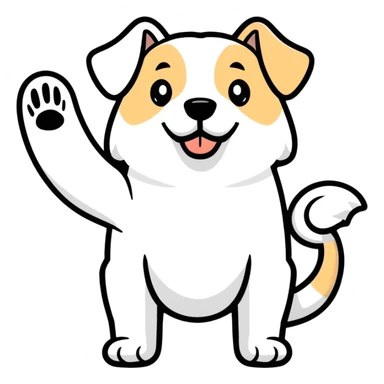 Dog waving sticker