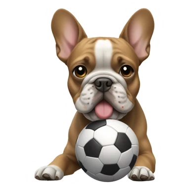 Frenchie playing soccer sticker