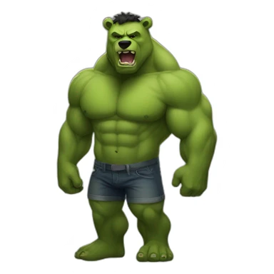 curvy hulk bear sticker