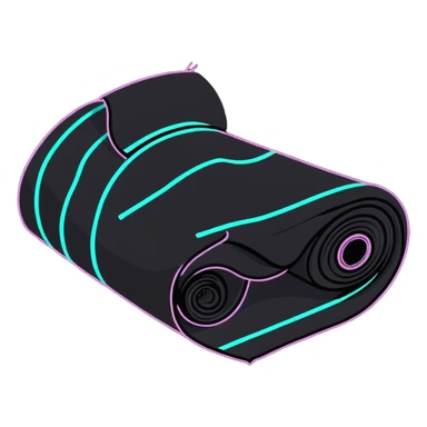 roll of smart fabric with glowing sparkles and electronic pattern, high-tech textile sticker