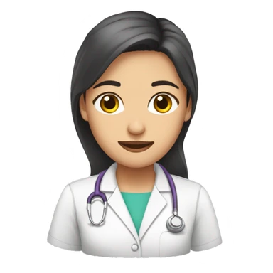 enfermera morena pelo largo sticker