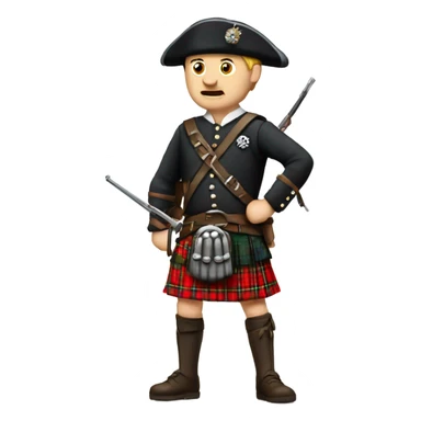 Scotland brave man with kilt and musket sticker