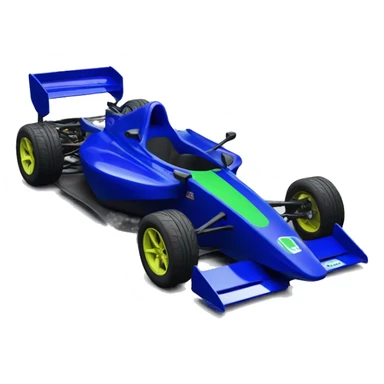 Formula SAE royal blue car wjth water green details sticker