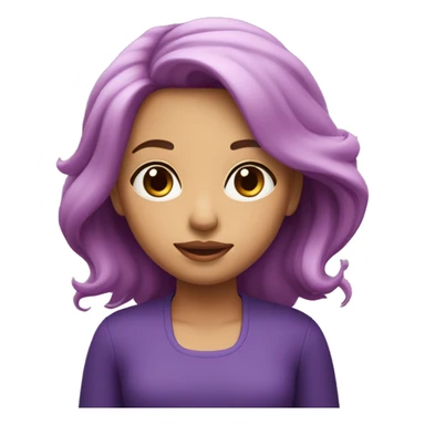 Fille avec des cheveux violet et des mèche rose sticker