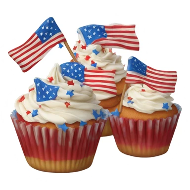 Patriotic cupcakes sticker