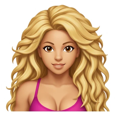 Cinematic Realistic Shakira Pop Culture Emoji, depicted with an energetic, dynamic portrayal of the global pop star rendered with lifelike textures and vibrant, charismatic lighting. sticker