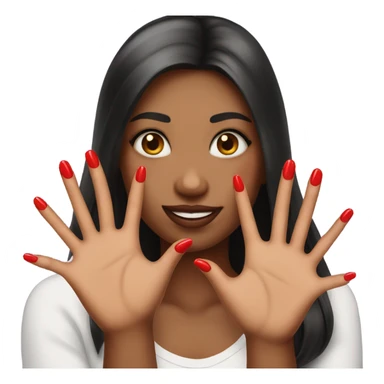 girl's red manicure sticker