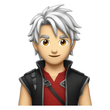 Nastu Dragnell from fairy tails whith short red air and black shirt sticker