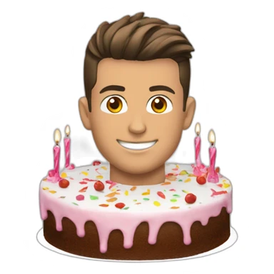 Cristiano ronaldo avec gateau anniversaire sticker