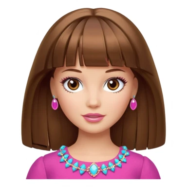 barbie merliah summers with brown hair a fringe and light brown eyes  sticker