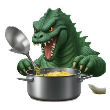 Godzilla cooking shrimp scampi  sticker