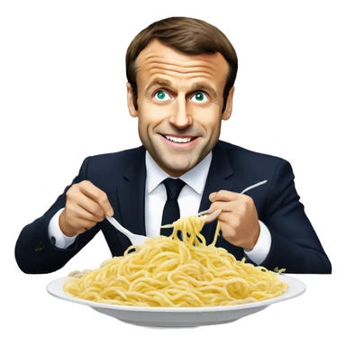 Emmanuel Macron eat noodles sticker