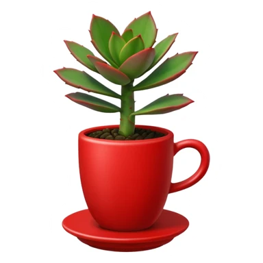 Desk Succulent Plant red cup sticker