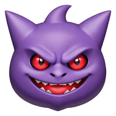 Gengar, the purple ghost Pokemon with red eyes and a mischievous grin sticker