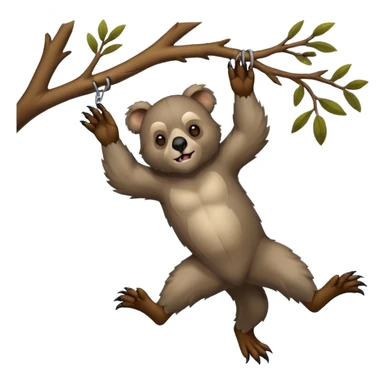 Drop Bear falling from a branch sticker