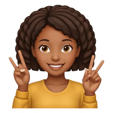 Create me a black Girl Scout emoji holding up the 3 fingers sticker