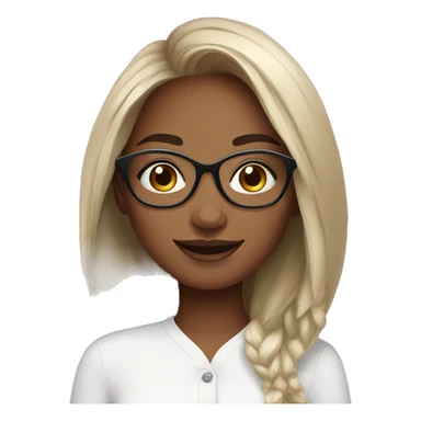 skin care girl with glasses sticker