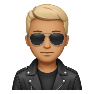 Biker Gang with Sunglasses, Man with black leather jacket, sunglasses sticker