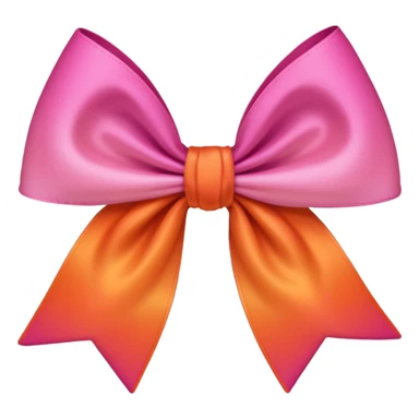 Pink and orange bow the colour is ombré not blocked  sticker