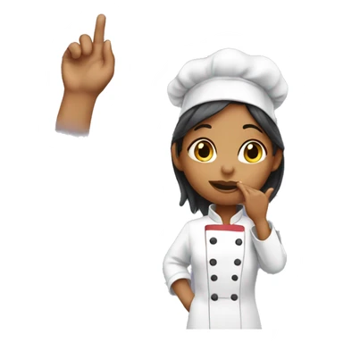 Girl chef blowing a kiss with her hand sticker