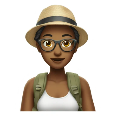 Girl tourist with glasses at the beach sticker