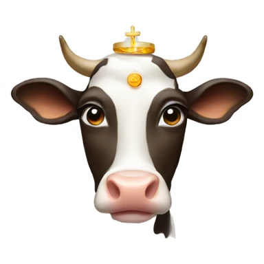 cow with religious halo sticker