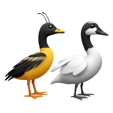 Bee and goose together  sticker