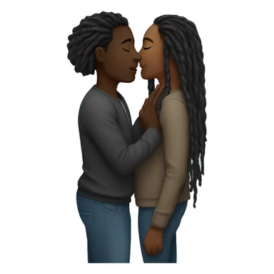 Black couple with locs kissing  sticker