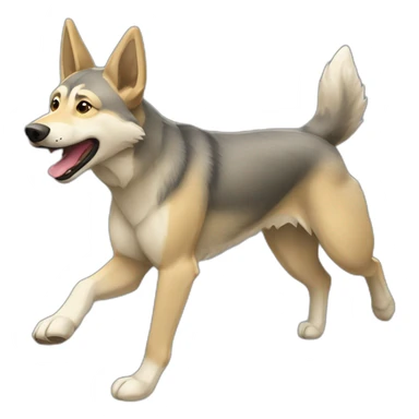 Czechoslovakian wolfdog running   sticker