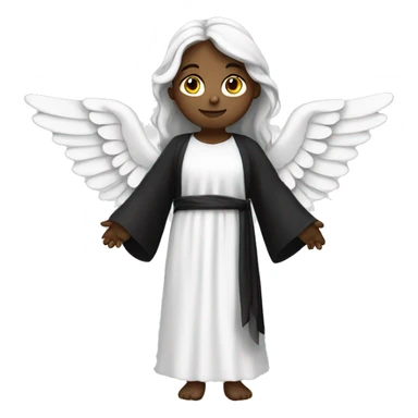 White angel girl in black robe sticker