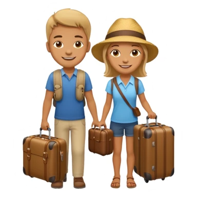 photorealistic tourists with a suitcase sticker