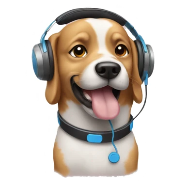 dog with headphones sticker