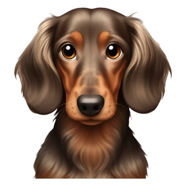 long haired dachshund dapple light brown sticker