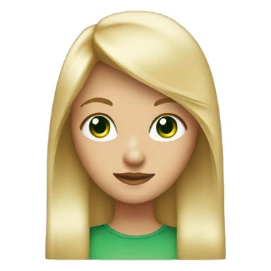 blonde girl, with green eyes, and straight hair with Straight setting sticker