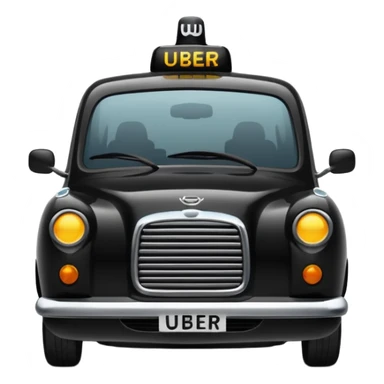 generate an ios genmoji of a black cab that says UBER sticker