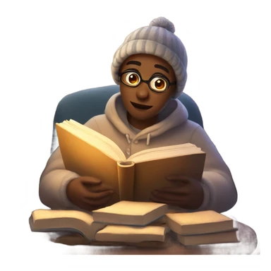 Cozy reading a book sticker