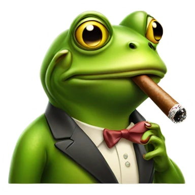 A frog smoking a cigar sticker