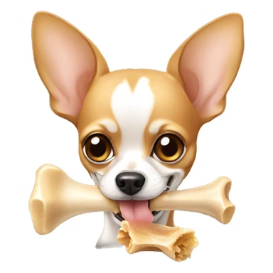Chihuahua eating bone  sticker