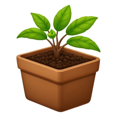 plantas en macetas rectangulares color café sticker