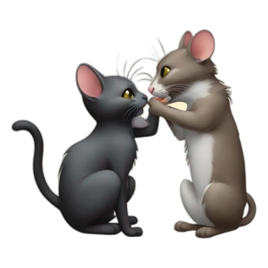 cat kiss rat sticker