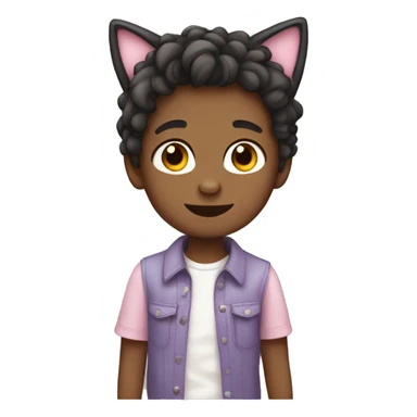 Cute Boy with feminine clothes and cat ears. sticker