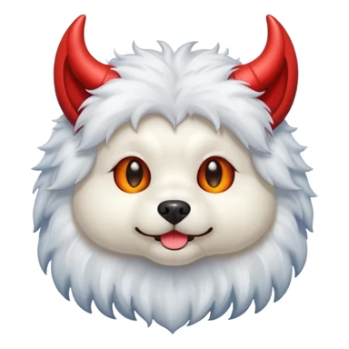 devil cute fluffy complete dog sticker