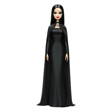 Dulcissima Barbie, Morticia Addams, cape,veil,funeralwear,showing off, show full body,accessories  sticker