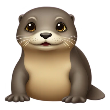 Une loutre sur un tortue sticker
