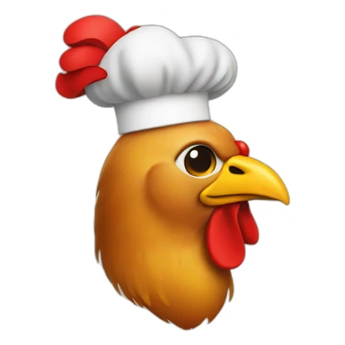 chicken with a red chef's hat  sticker