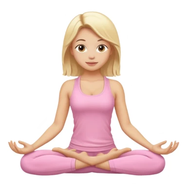 blonde yoga girl light pink clothes n sticker