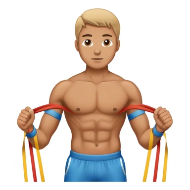 man using resistance band sticker